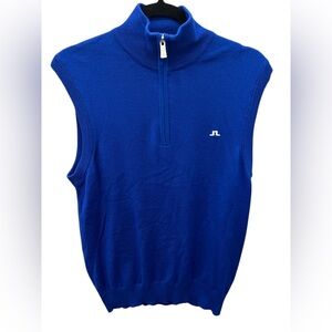 J.Lindeberg Men's edi Tour 100% Merino Wool Soft Blue sweater in size medium EUC